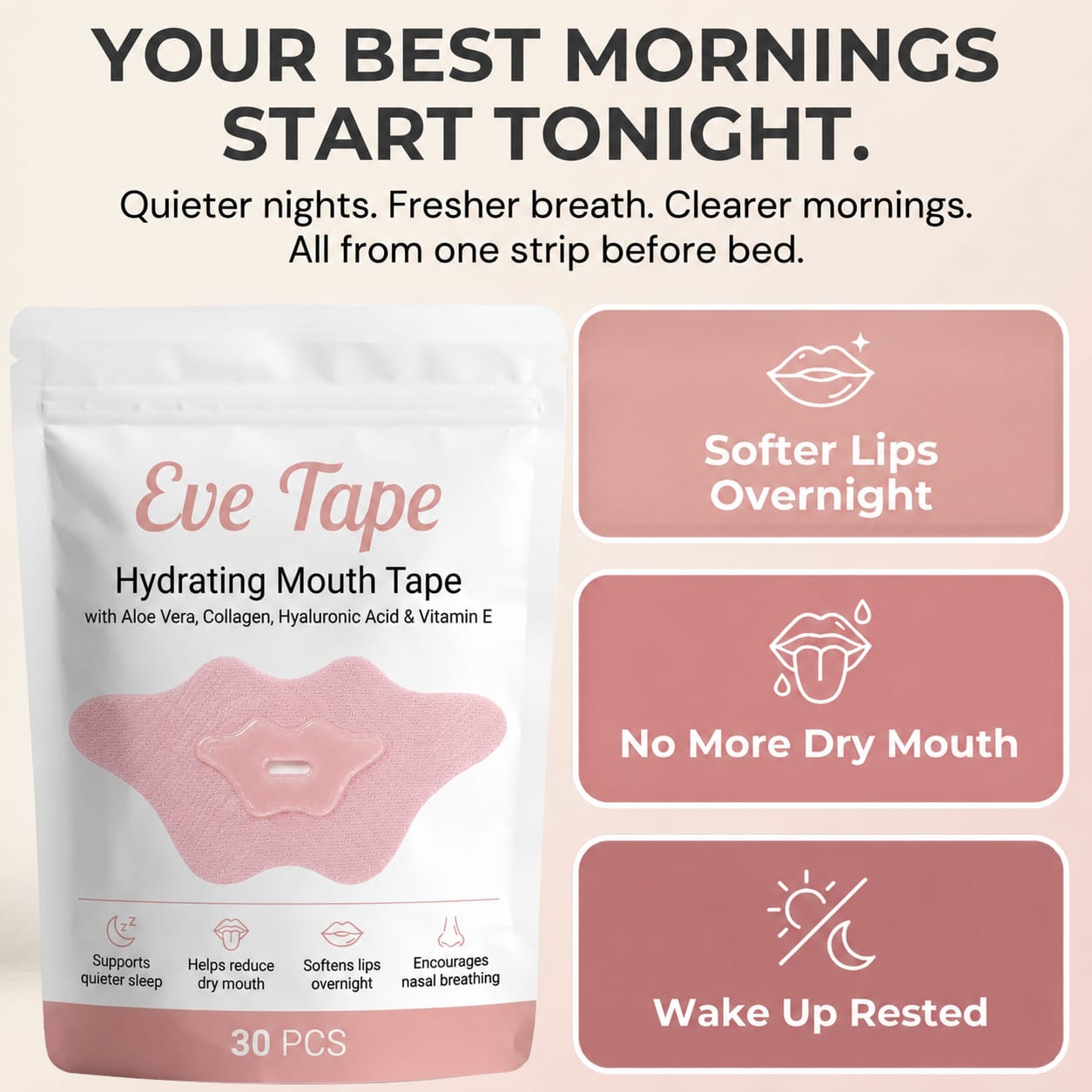 Eve Tape - Mouth tape with built in lip mask