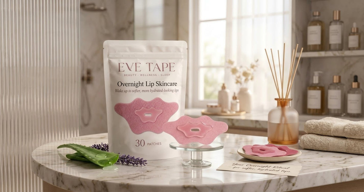 EVE Tape on a nightstand beside a water glass